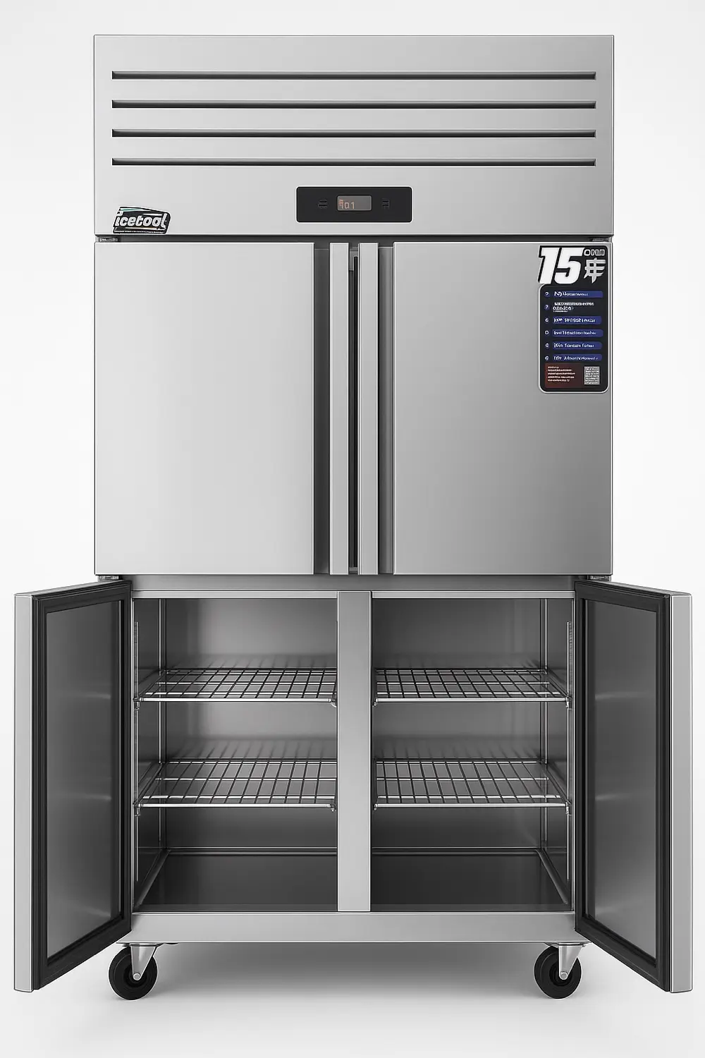 ثلاجة مع فريزر اربع بواب ستانلس فل انفيرتر