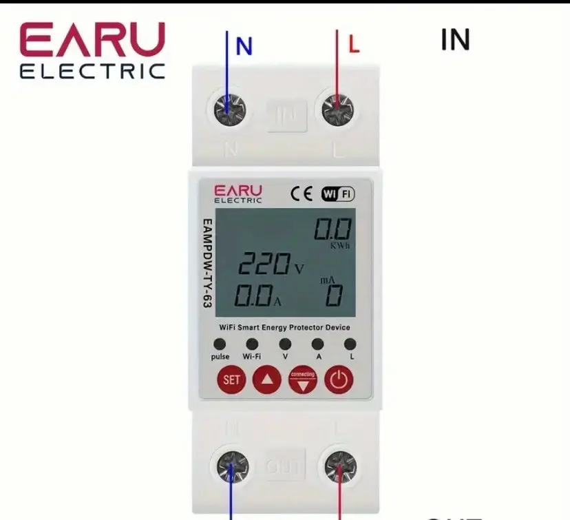 جهاز حماية الطاقة الذكي WiFi مع تحكم عن بُعد