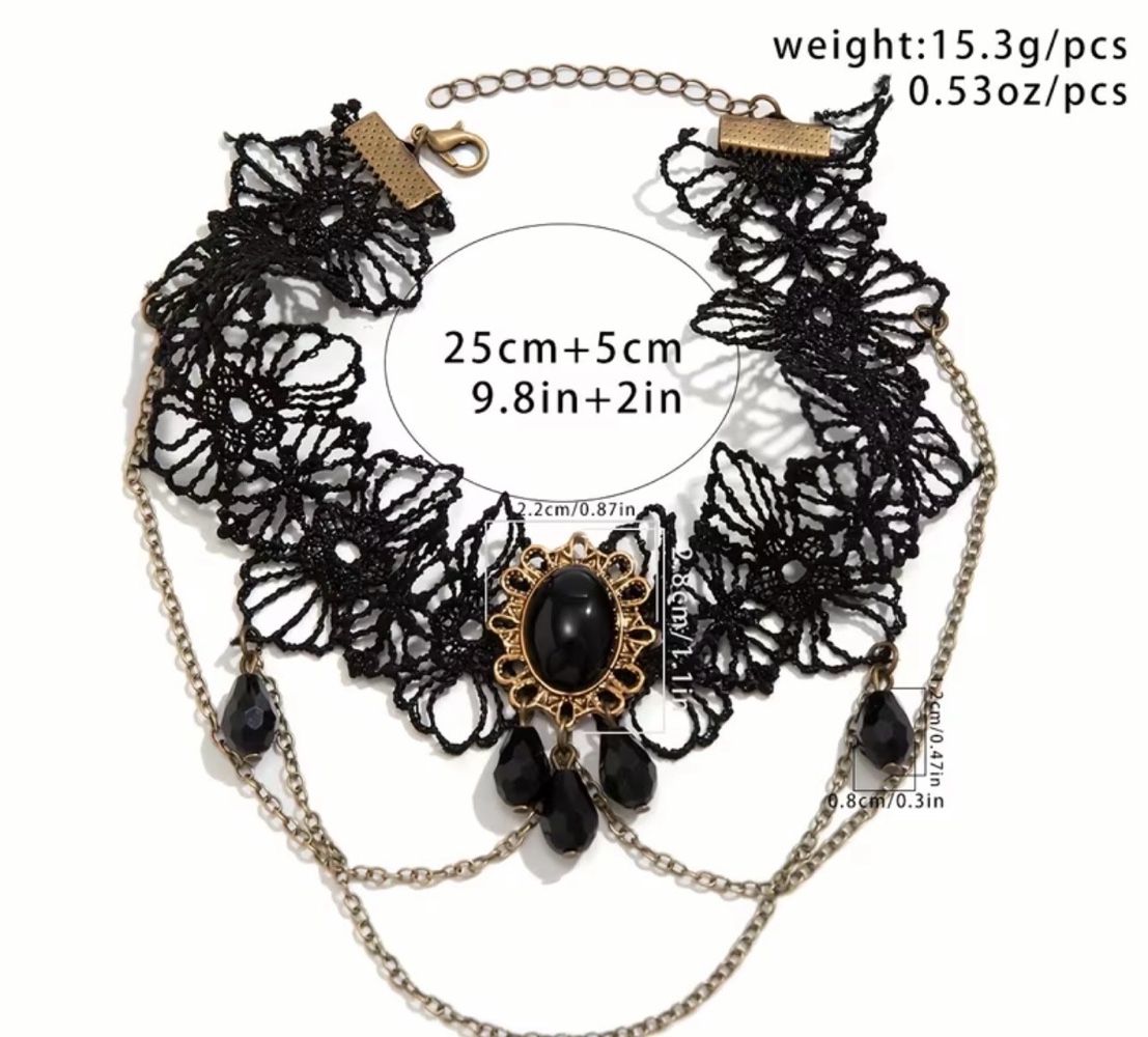 Gothic dark lace arm chain