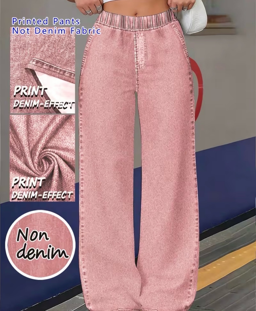 High-Waist Flowy Casual Trousers