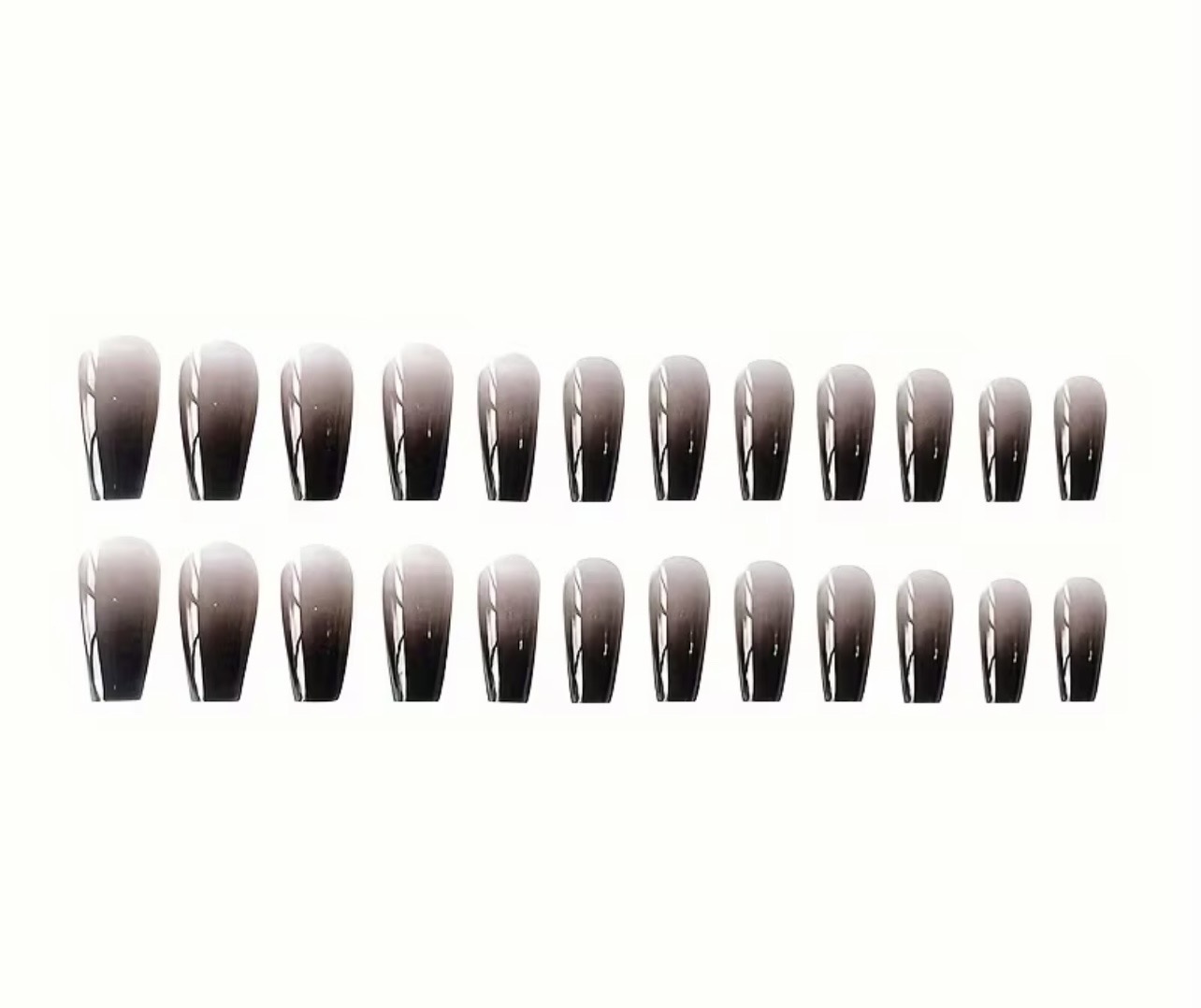 Black Gradient Fake Nails