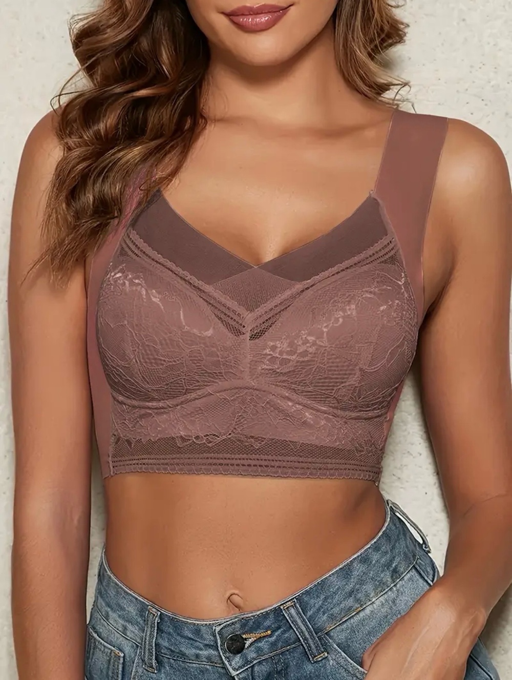 Set of 3 Women'S V-Neck Stylish Lace Lingerie