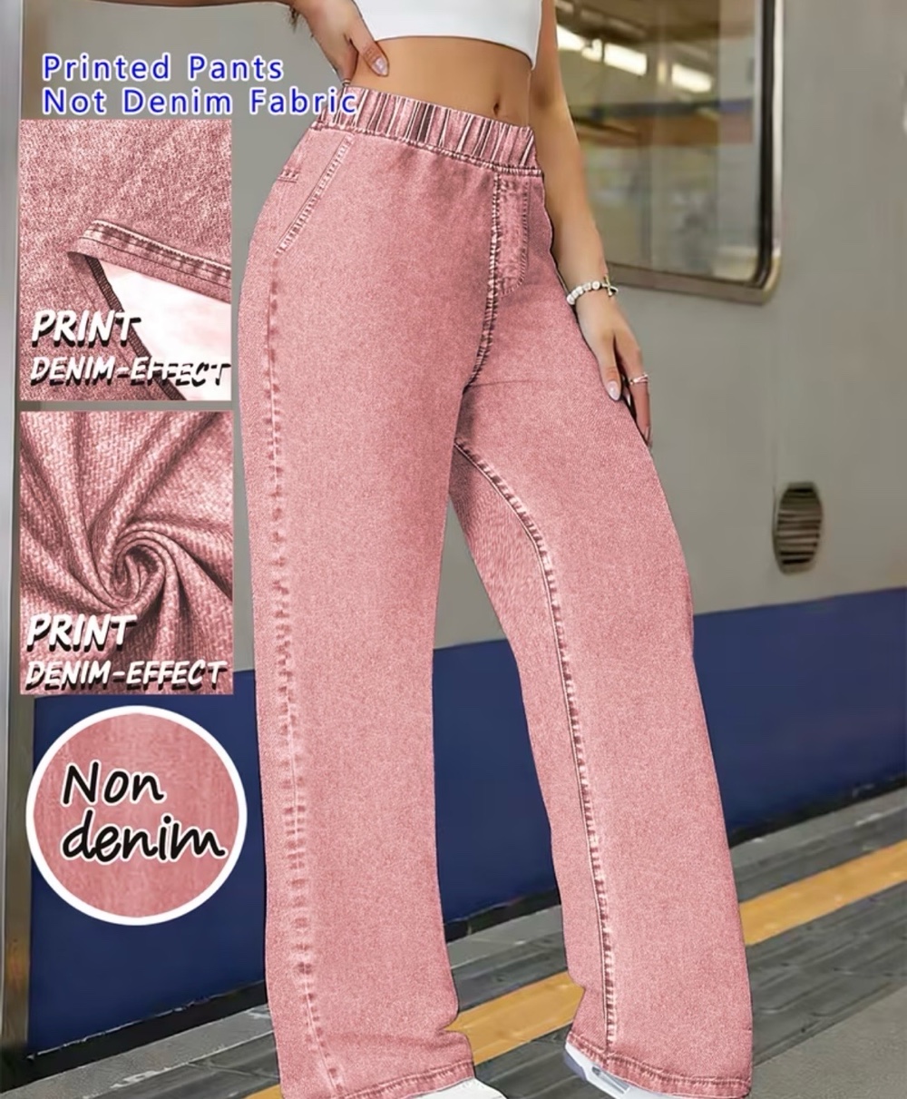 High-Waist Flowy Casual Trousers