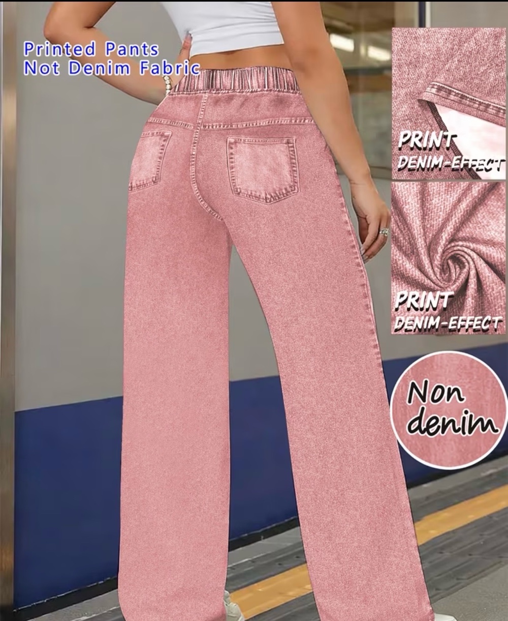 High-Waist Flowy Casual Trousers